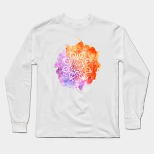 Sunset Watercolor Mandala Long Sleeve T-Shirt